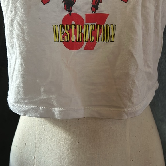 ❤️🔥5/20$GUNS N ROSES💫 Women’s Black/White Logo Cropped Short Sleeve Shirt - Picture 6 of 9